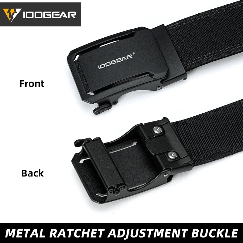 IDOGEAR SPORTS Quick-Adjust Tactical Ratchet Belt | Heavy-Duty 1.75" 1000D Nylon for EDC, CCW & Duty Use 3439