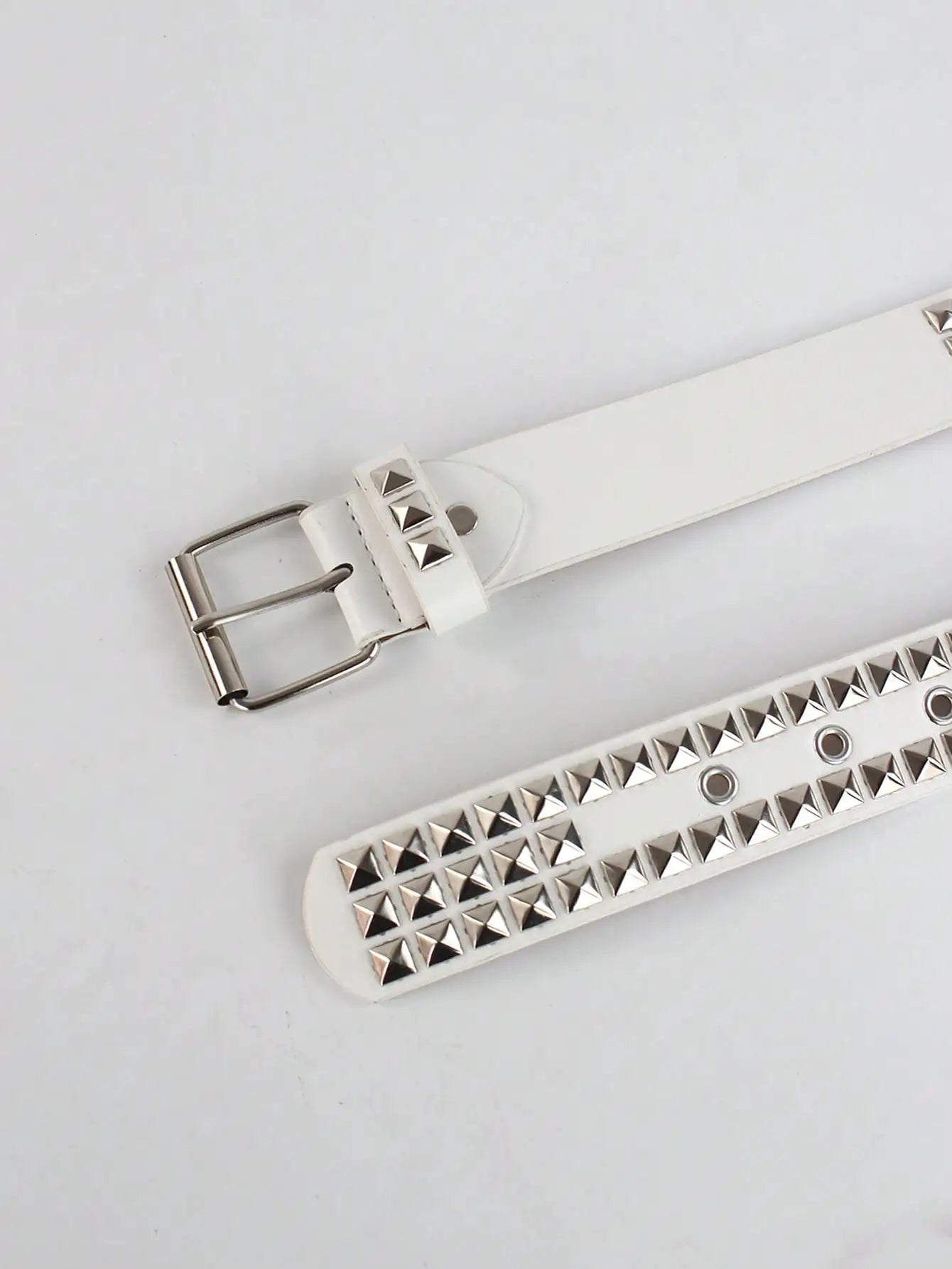 Solid Color Punk Rhinestone Studded Leather Belt, Suitable For Teens, Casual Outdoor, Athletic, Vacations, Graduation Gifts, Birthday, Daily Wear