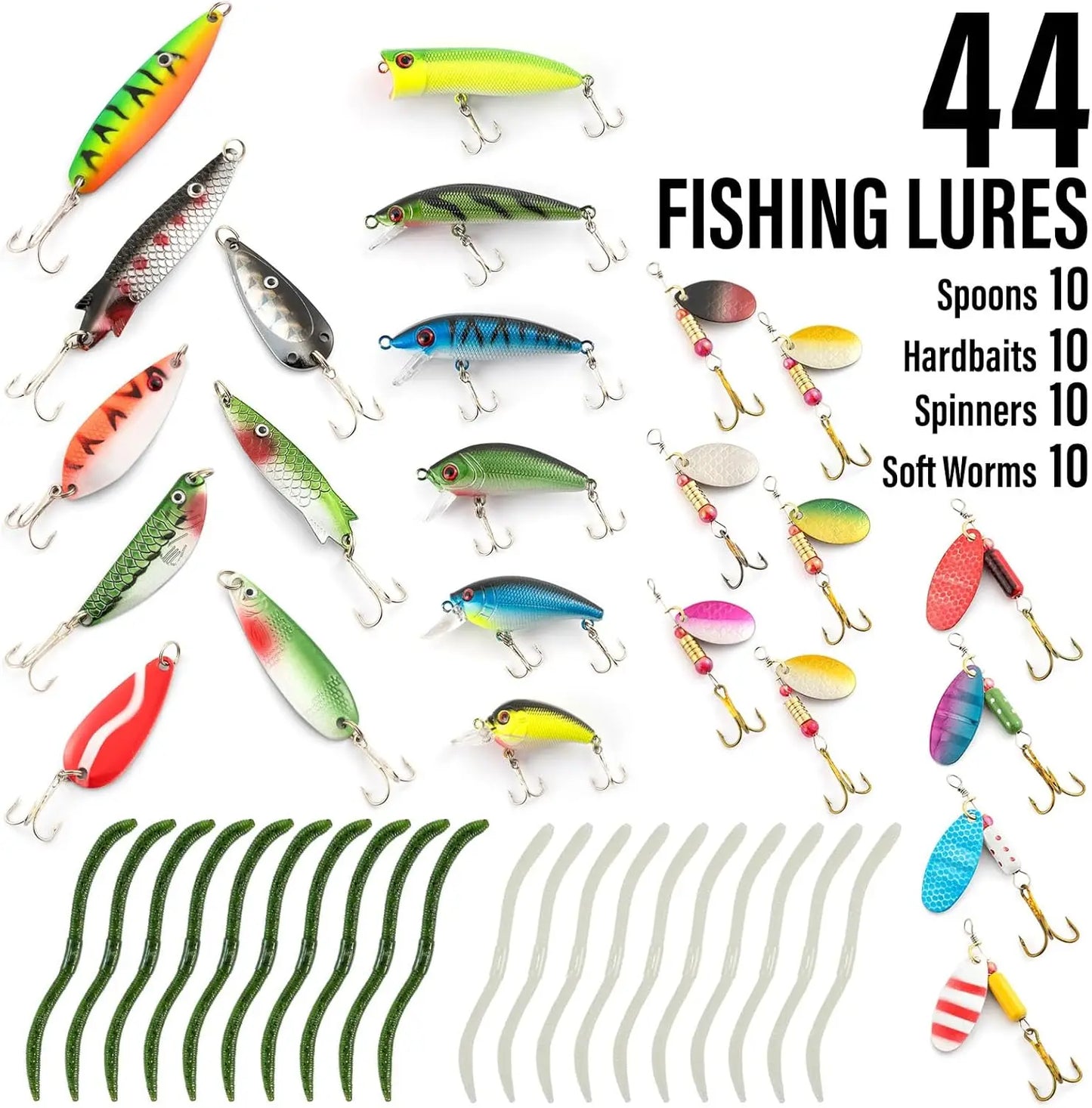 125-Piece Telescopic Fishing Rod Reel Combo Set with Tackle Bag for Freshwater Saltwater Travel