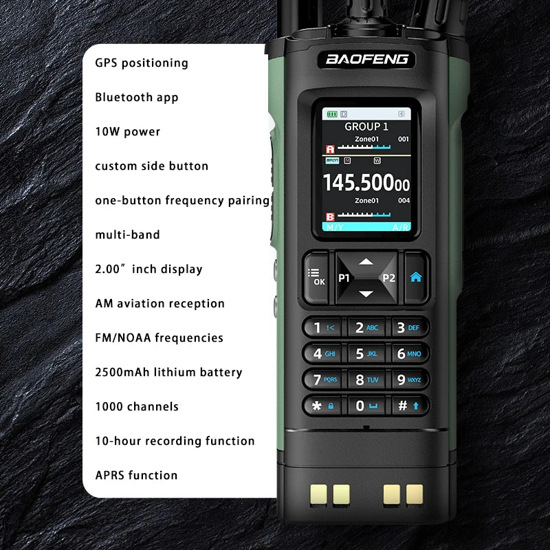 New BAOFENG DM32 Walkie Talkie DMR GPS 10W Programming Multi Band Wireless Copy Frequency Type-C DM-32UV Ham 2 Way Ra