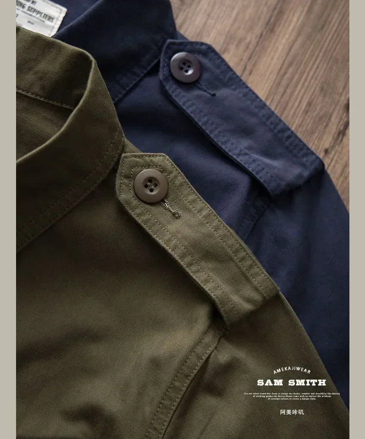 TCU Multi Pockets American Vintage Casual Jackets Spring Autumn 100% Cotton Chevron Coats for Male Amekaji Workwear Hunting Wear