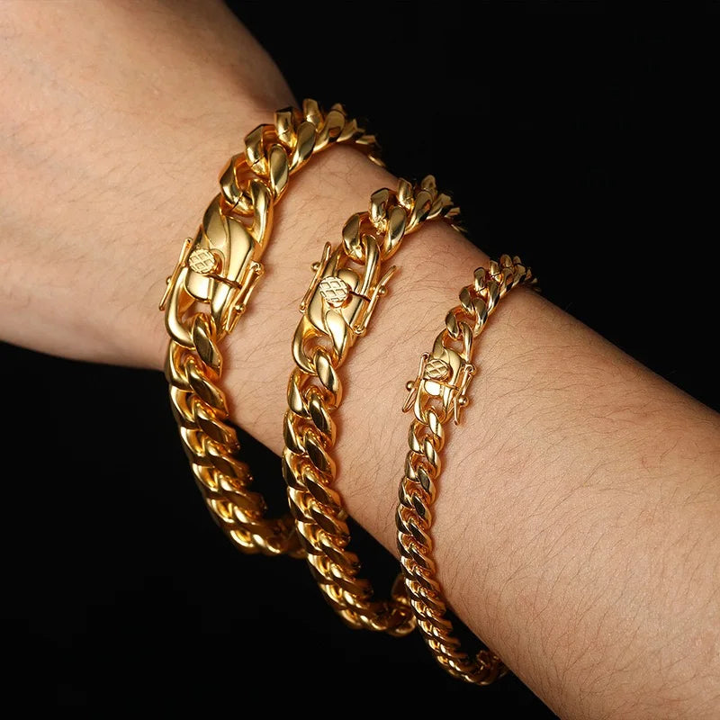 6mm-22mm wide 316L Stainless Steel Cuban Miami Chains Necklaces Big Heavy Round Link Chain for Men Hip Hop Rock jewelry