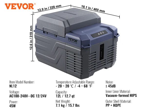 SucceBuy 8L to 75L Car Refrigerator Fridge Portable Icebox Single&Dual Zone with Blue Tooth Adjustable for Outdoor Camping RV