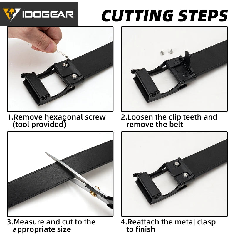 IDOGEAR 1.5" Leather Ratchet Belt for Men Adjustable Hole-free Belt For Dress Casual in Gift Box 3435