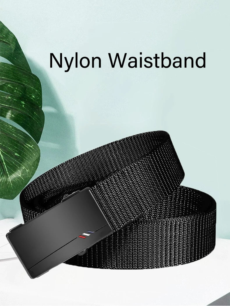 Casual Men's Nylon Belt Woven Canvas Breathable Automatic Buckle Belt For Men Outdoor Sports Strap Fashion Jeans Belt