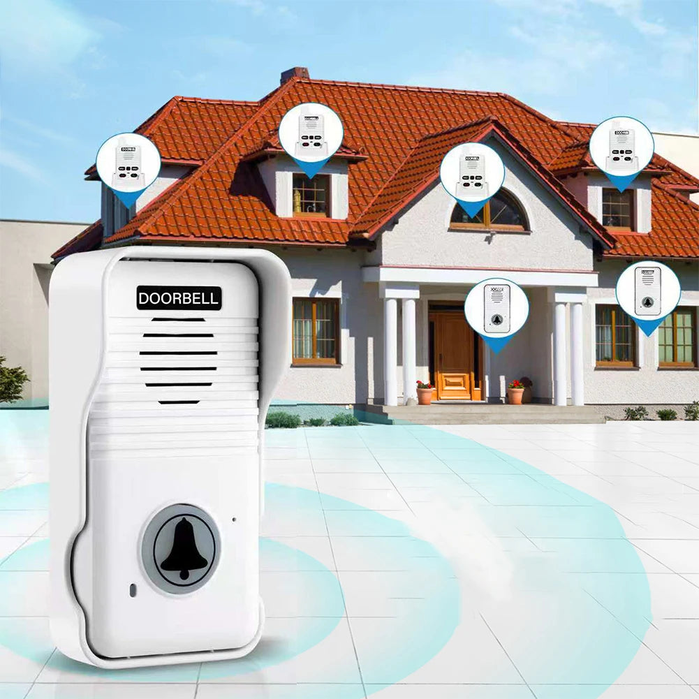 Wireless Voice Duplex Intercom Doorbell 500M Apartment Room Intercom with Rechargeable Battery for House Home Factory Office