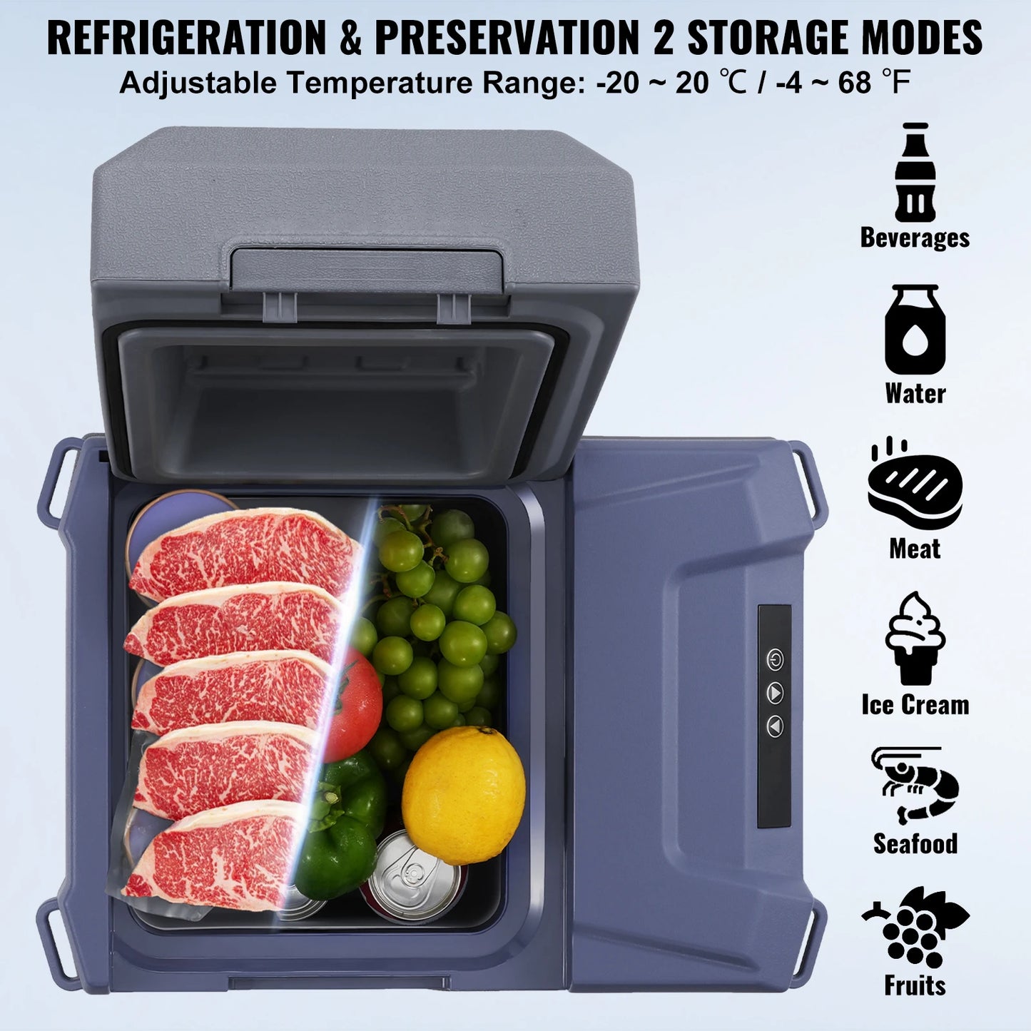 SucceBuy 8L to 75L Car Refrigerator Fridge Portable Icebox Single&Dual Zone with Blue Tooth Adjustable for Outdoor Camping RV