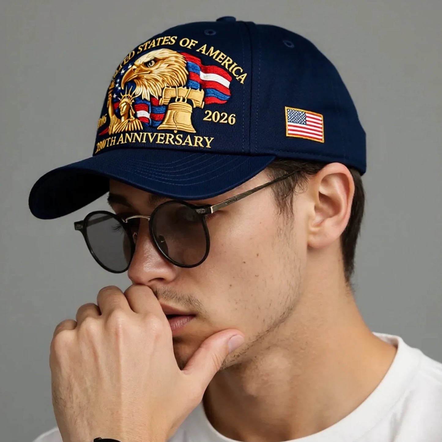 US 250th Anniversary Tribute Hat Adjustable Retro Washed Patriotic Cap Patriotic Baseball Cap for Men & Women