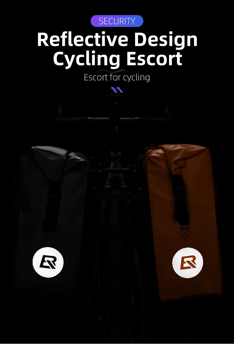 ROCKBROS Waterproof Bike Bag 25L Travel Cycling Bag Basket Bicycle Rear Rack Tail Seat Trunk Bag Bicycle Bag Panniers 1PCS