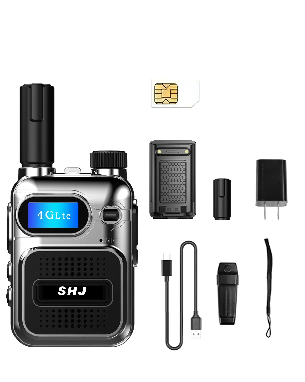 SHJ 4G PoC Radios with 1 Additional Yearly Sim Cards- Ultimate Communication Solution for Businesses and Teams walkie-Talkie Dur