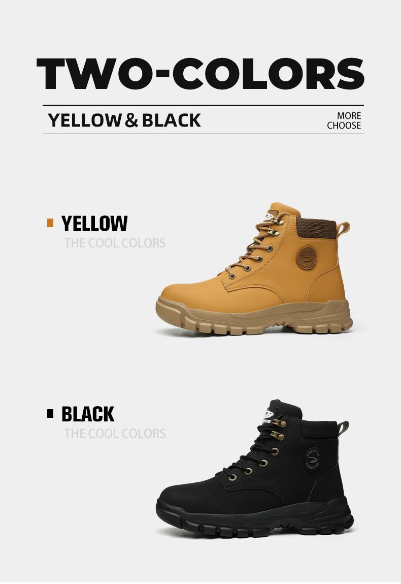 High-top PU anti-smash anti-puncture breathable safety shoes