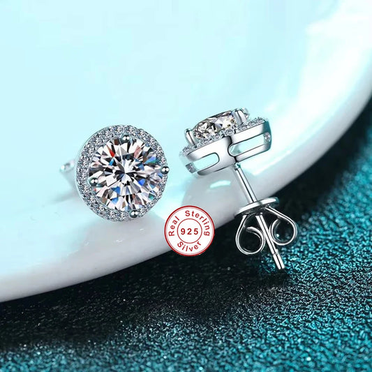 Cbtb Fashion Whole Circle D Color Real Moissanite Earrings Sterling Silver 925 Jewelry Wedding Gift Wholesale
