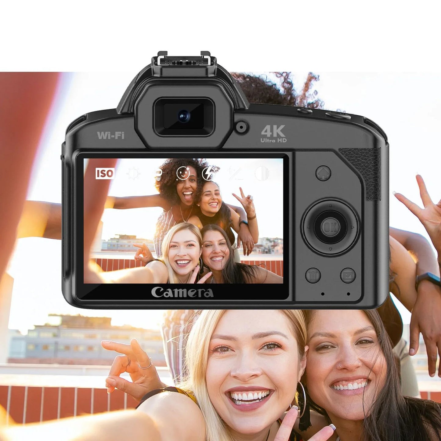 Digital Camera 3 Inch IPS Screen 4K 64MP 16x Digital Zoom Night Vision Wireless Dual Cameras Camcorder with Memory Card