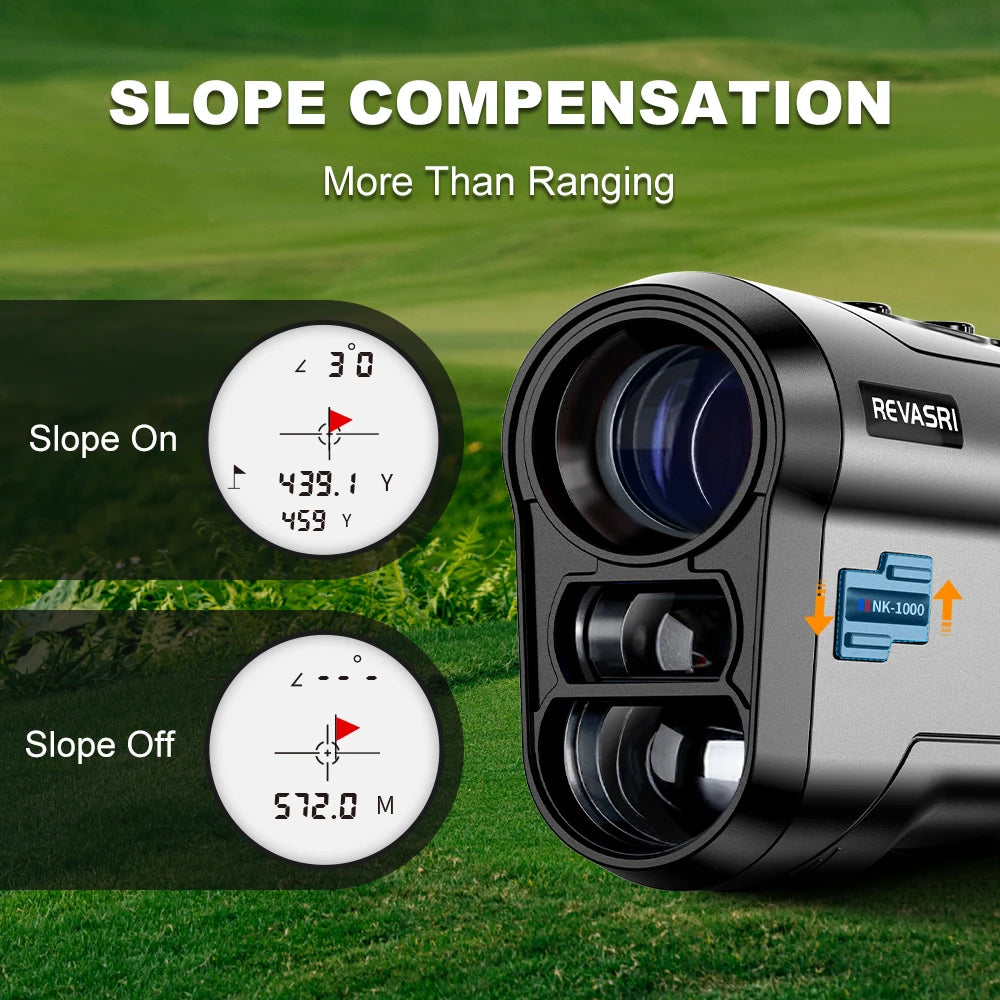 REVASRI 1000Yards Golf Rangefinder, 6x Magnification , Flag-Lock Vibration, and Slope-Compensated Distance Function for Golfers