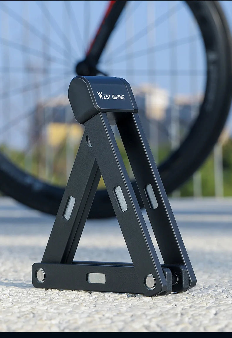 WEST BIKING Anti-Theft Bicycle Folding Lock Portable Motorcycle Electric Scooter Safety Lock High Security Waterproof Bike Lock