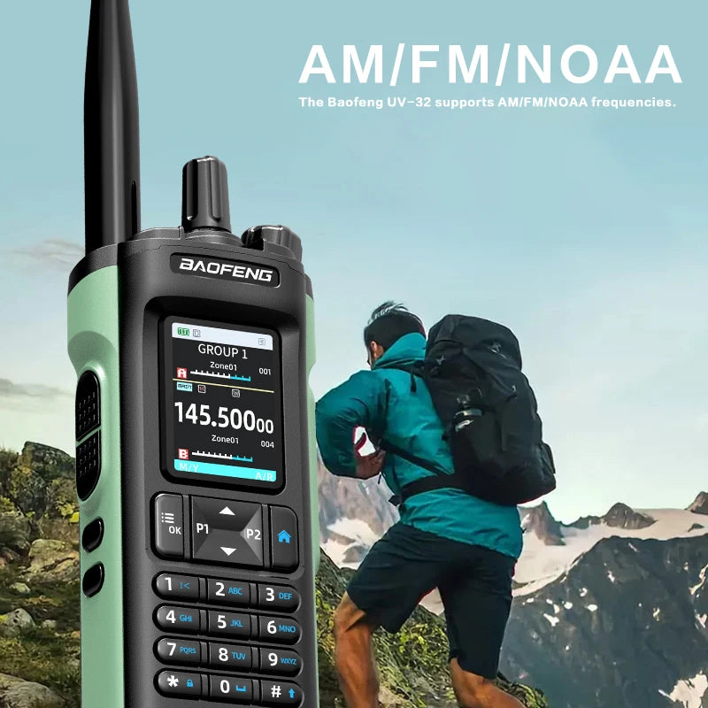 New BAOFENG DM32 Walkie Talkie DMR GPS 10W Programming Multi Band Wireless Copy Frequency Type-C DM-32UV Ham 2 Way Ra