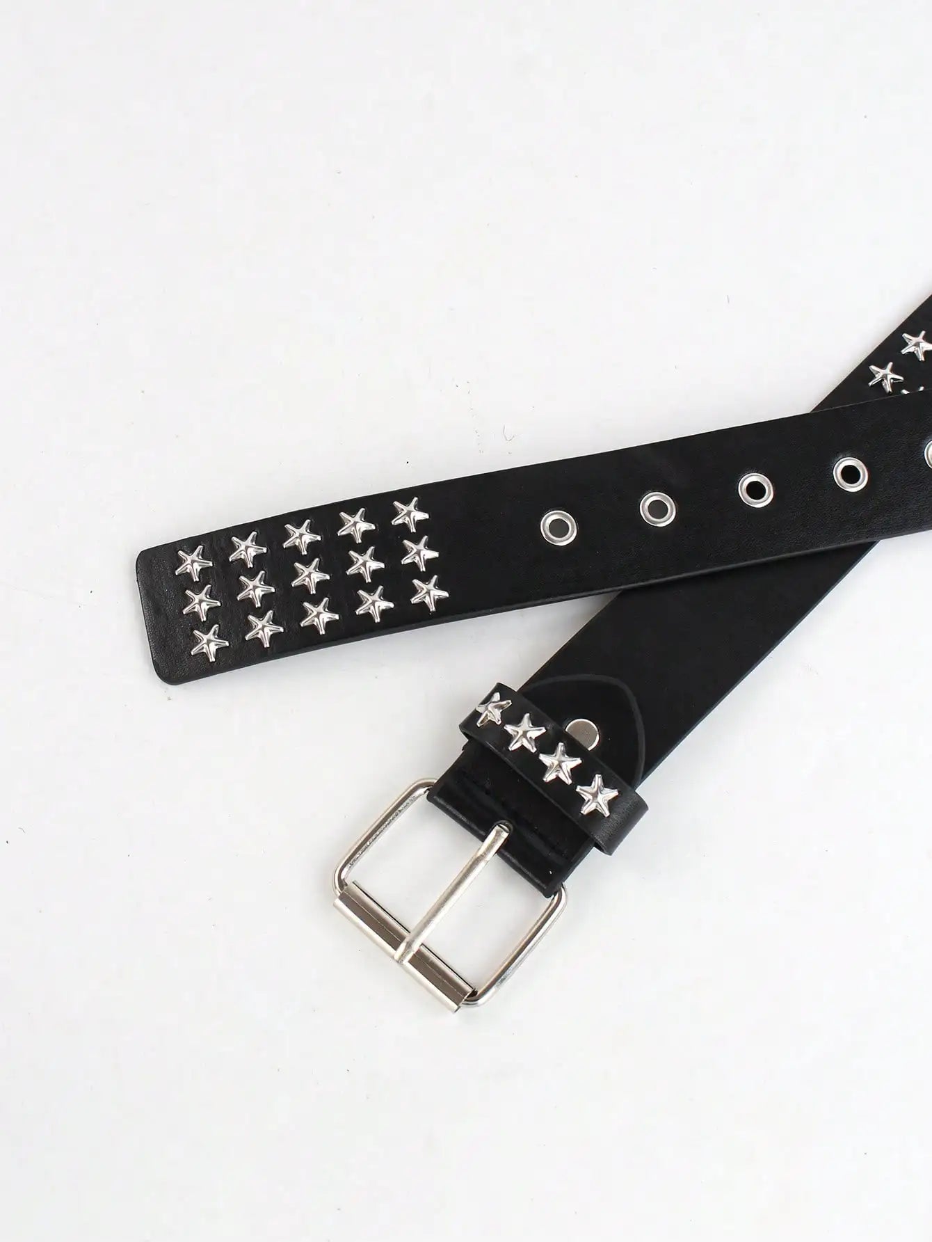 Solid Color Punk Rhinestone Studded Leather Belt, Suitable For Teens, Casual Outdoor, Athletic, Vacations, Graduation Gifts, Birthday, Daily Wear