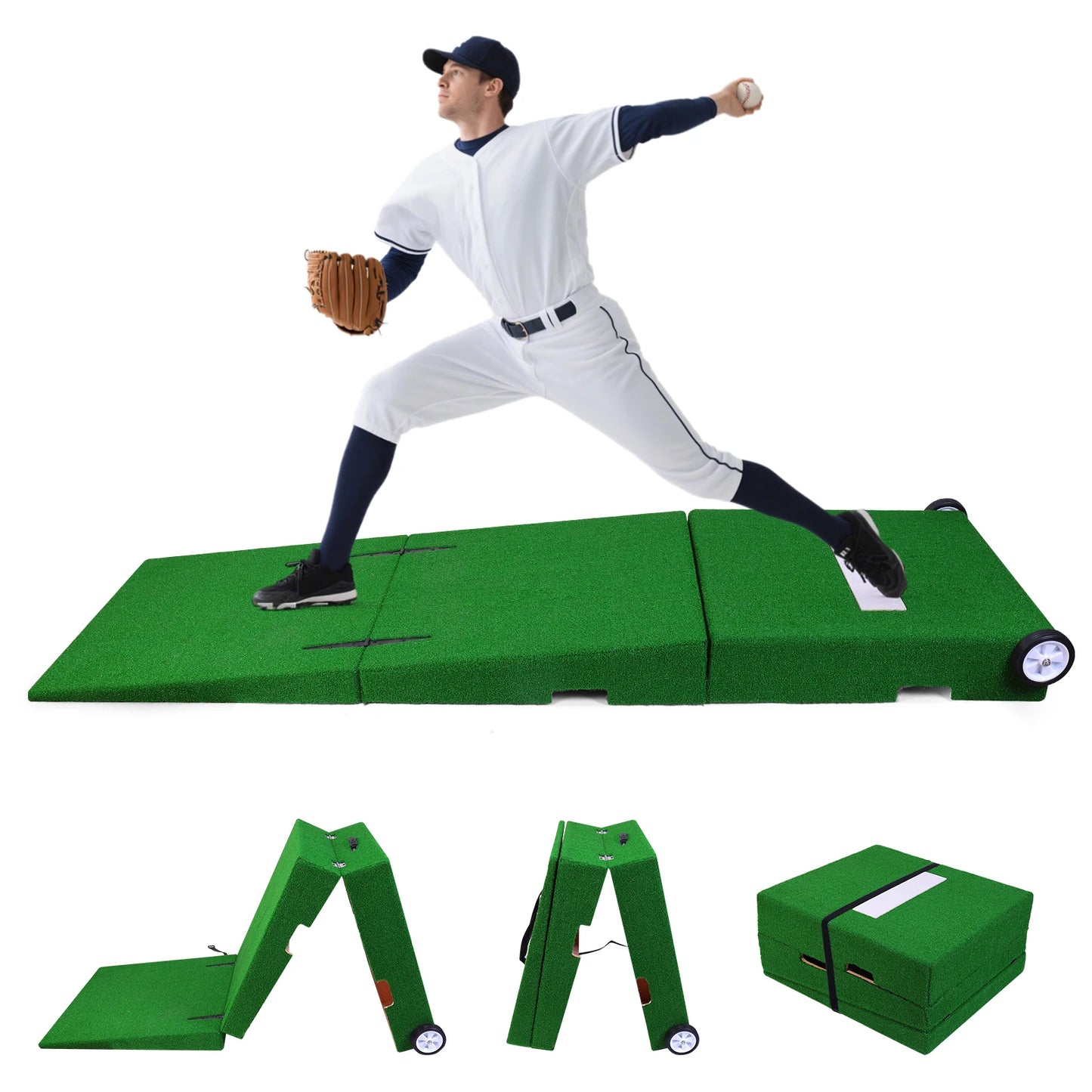 88x28x6 Inch Foldable Pitching Mound with Carry Handle Baseball Pitchers Mound for Practice Softball Youth Backyard Training
