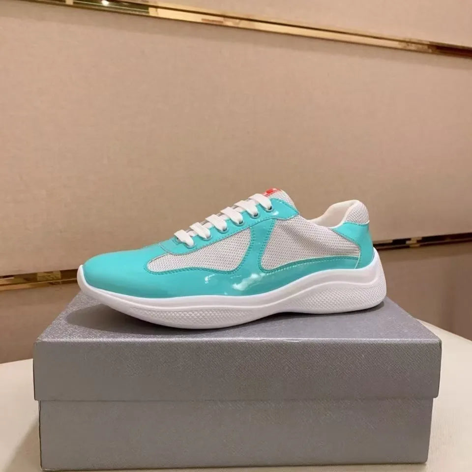 New P-style breathable casual sneakers for summer, high-end men's shoes, fashionable mesh panel shoes, fitness shoes