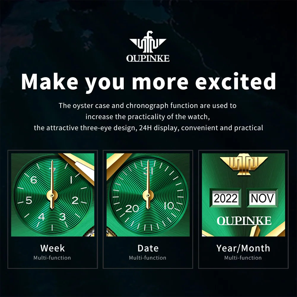 OUPINKE 3229 Men Watch Luxury Original Diving Series Men Automatic Mechanical Watch Waterproof Luminous Calendar Sports Watch