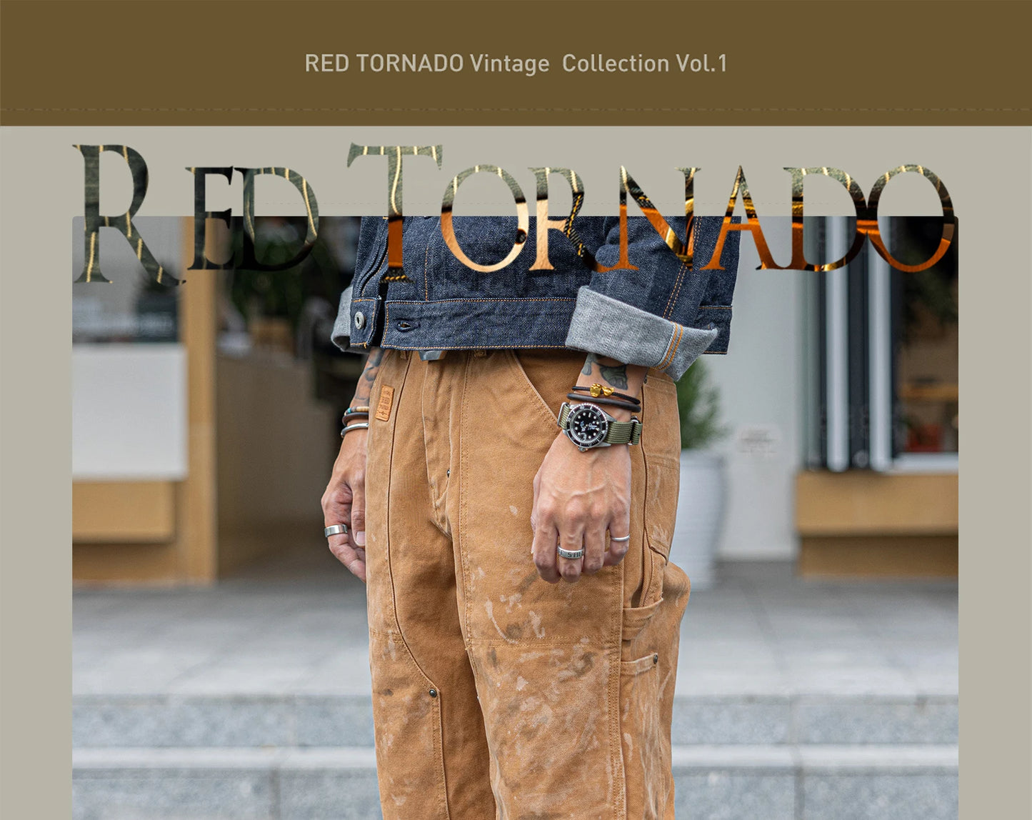 Red Tornado Paint Splatter Distressed Work Pants Vintage Men's Double Knee Heavy Canvas Carpenter Trousers