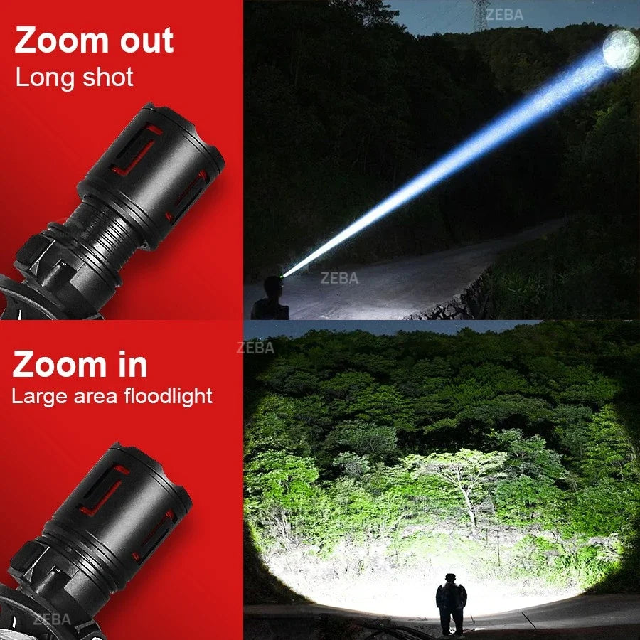 2026 Super Bright LED Headlamp Powerful  3*18650 Battery Rechargeable Projector Head Light Fishing Camping Zoom Head Lanterns