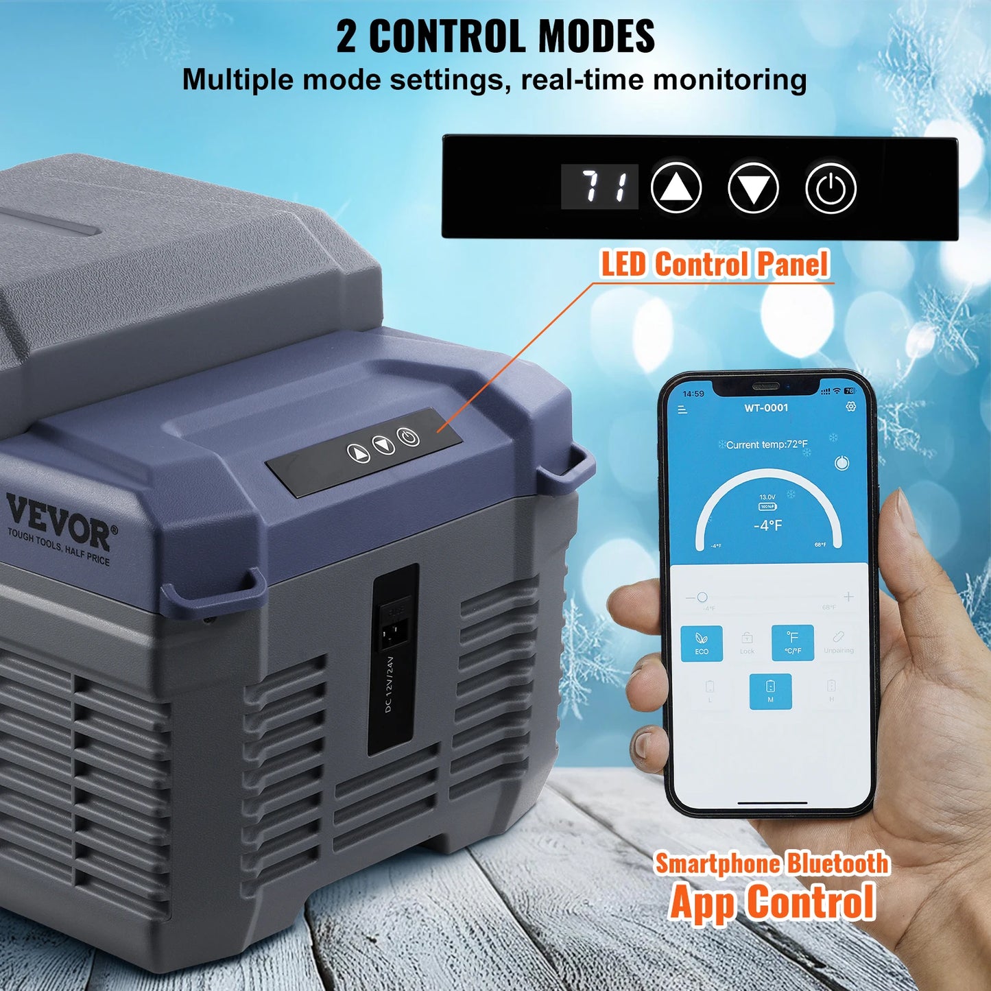 SucceBuy 8L to 75L Car Refrigerator Fridge Portable Icebox Single&Dual Zone with Blue Tooth Adjustable for Outdoor Camping RV