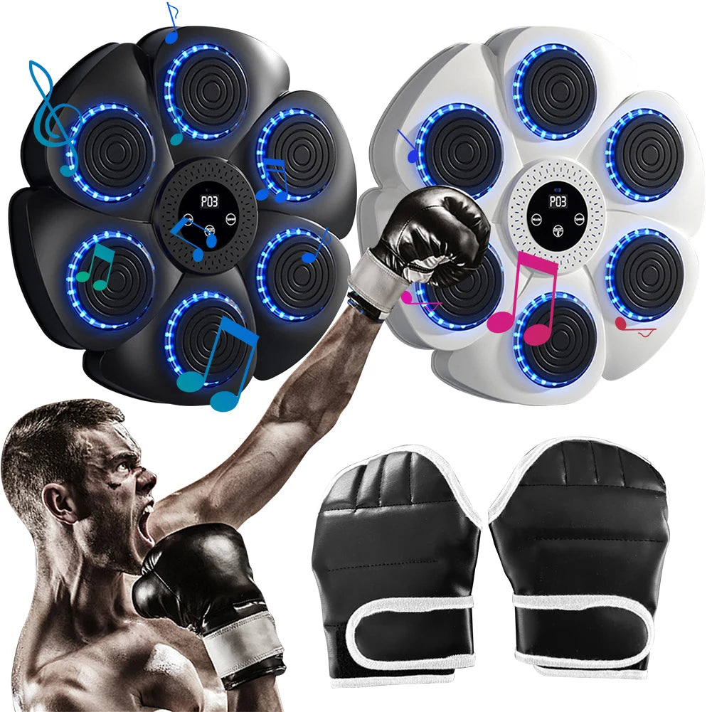 Music Boxing Machine Smart Bluetooth-Compatible Boxing Machine Wall Mounted Workout Boxing Target Machine RGB Light for Home Gym