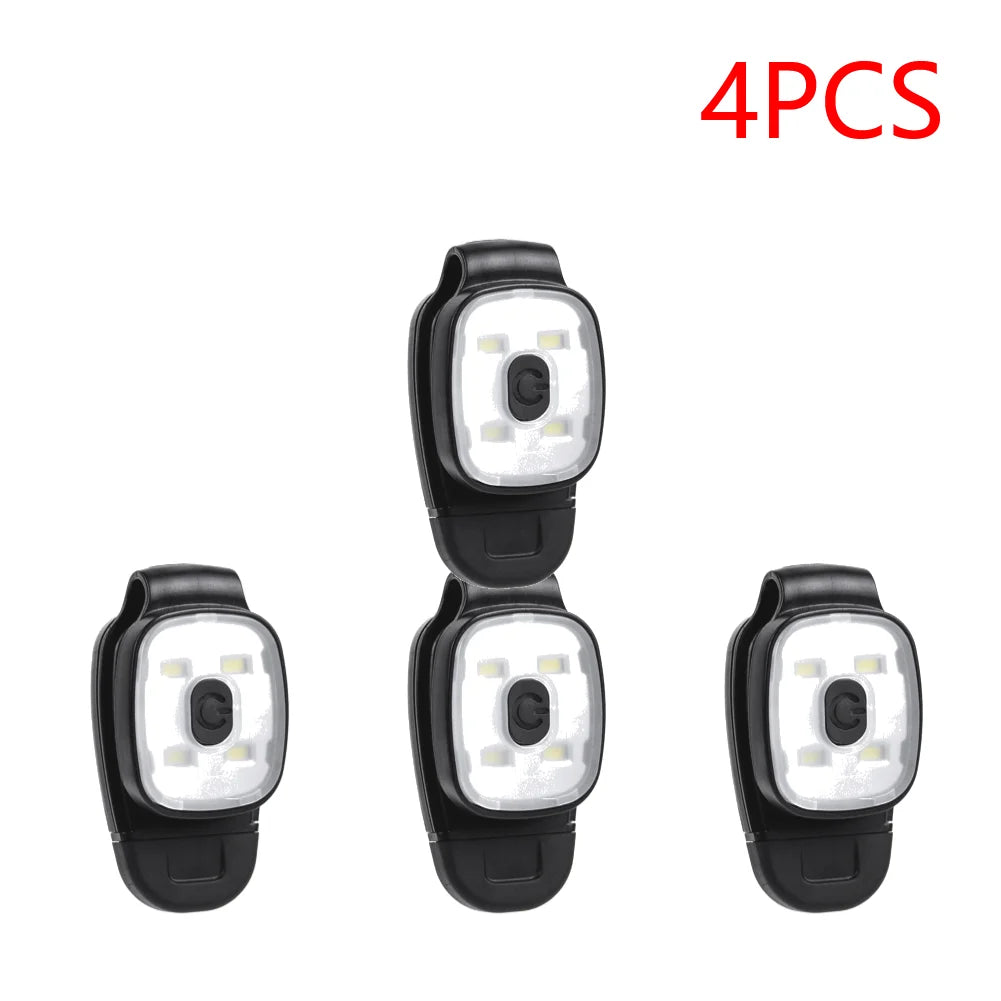 2-10PCS LED Clip Flashlight USB Charging LED Running Lights Multifunction Lightweight Warning Lights for Night Walking Fishing