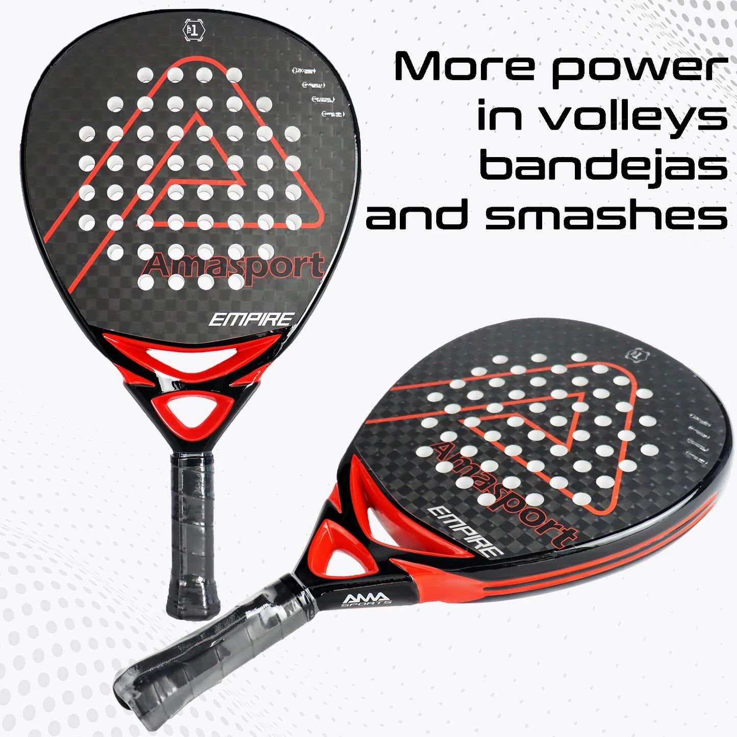 AMASPORT 12K Carbon Fiber Paddle Racket Set of 2 with Shock Absorption,Control and Power,2024 Professional Paddle Tennis Racquet