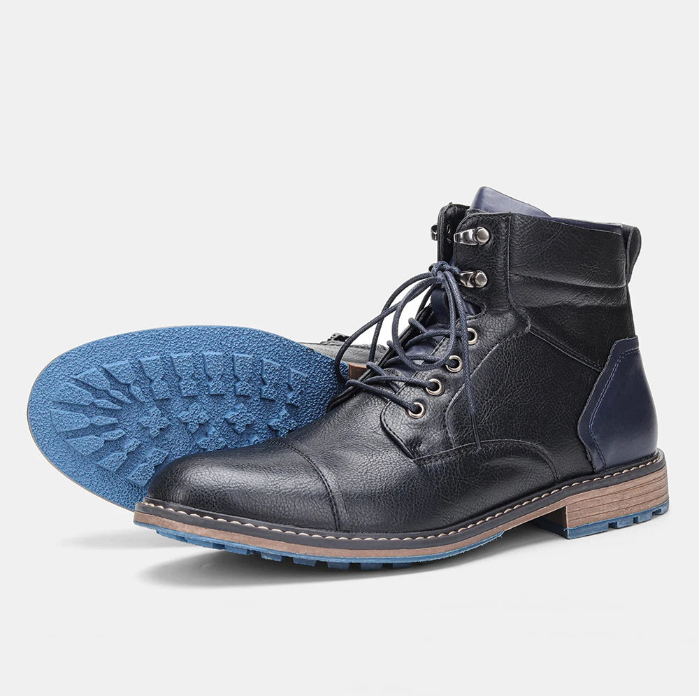 Size 8-13 Retro Men Boots 2026 Fashion Comfortable Spring Leather Boots