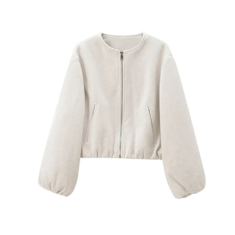 Fall 2024 Women's Loose Basic Long Sve White Jaet Versatile Outerwear New Arrival Faionable Versatile Ladies' Coat