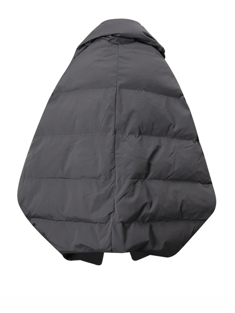 EAM Gray Big Size Keep Warm Down Jacket New Long Batwing Sleeve Warm Women Parkas Fashion Tide Autumn Winter 2026 CPG4506