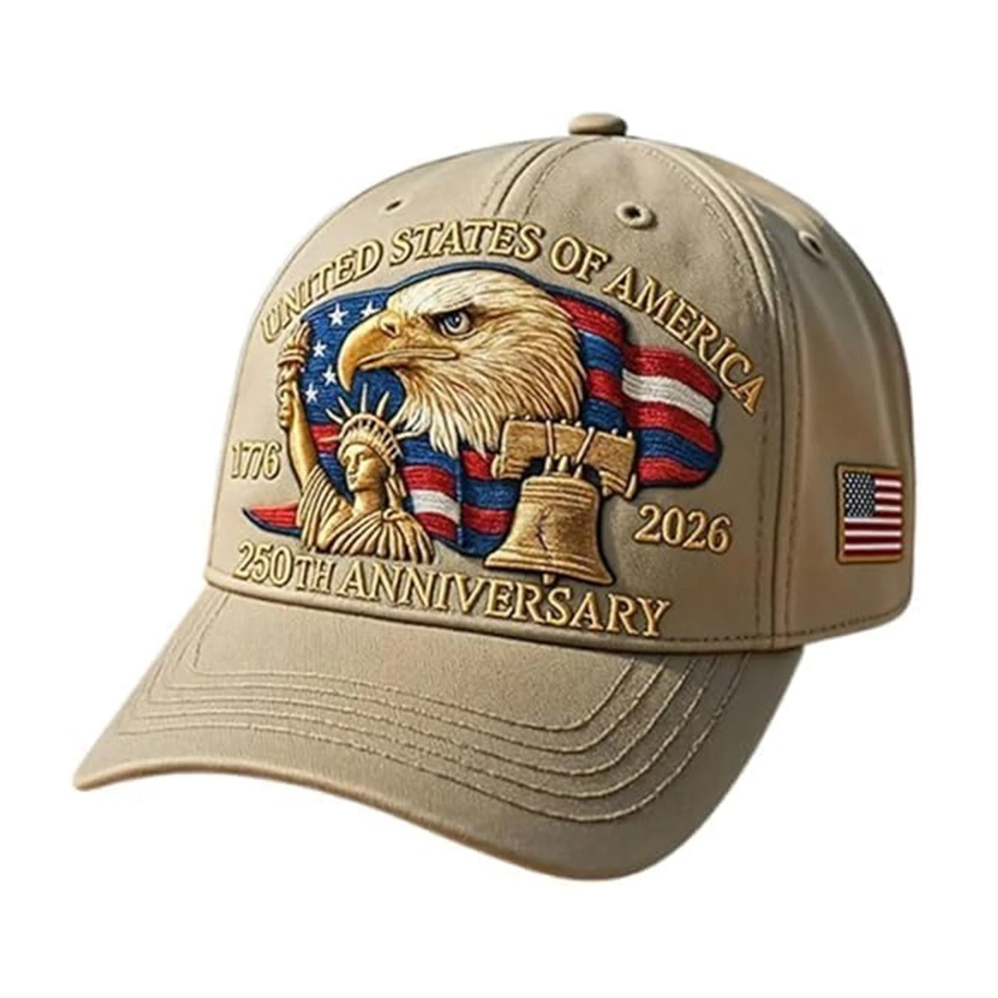 US 250th Anniversary Tribute Hat Adjustable Retro Washed Patriotic Cap Patriotic Baseball Cap for Men & Women