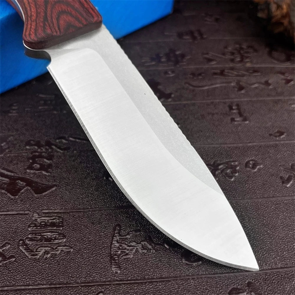 NEW Hot Sale Premium Quality Straight Knife with Leather Sheath Outdoor EDC Multi-function Portable Backpacking Holiday Gifts