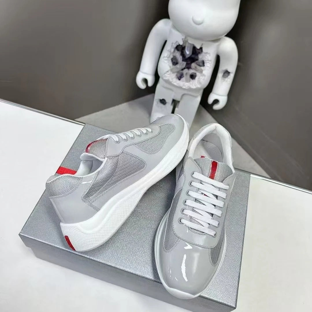 New P-style breathable casual sneakers for summer, high-end men's shoes, fashionable mesh panel shoes, fitness shoes