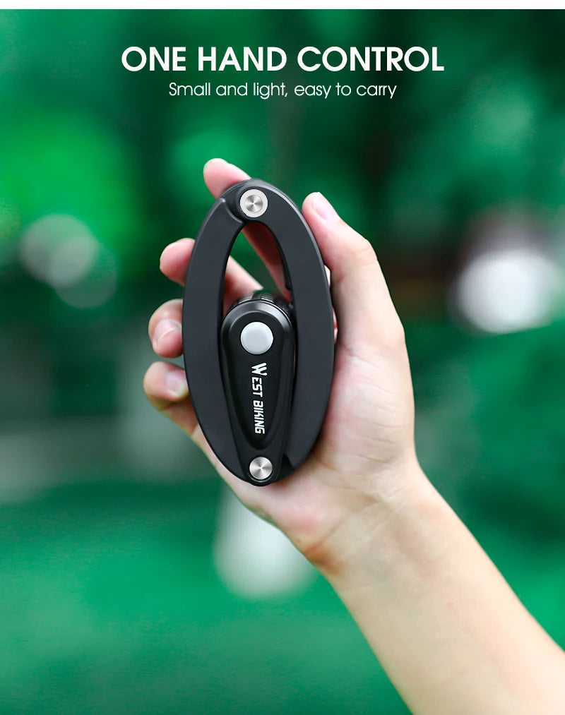 WEST BIKING Anti-Theft Bicycle Folding Lock MTB Road Bike Portable Lock Scooter Ebike Motorcycle Safety Lock Cycling Accessories