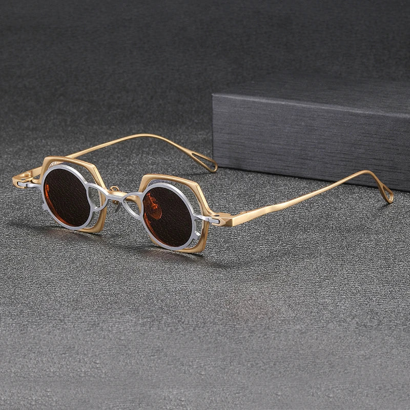 Vintage 2 In 1 Magnet Clip Pure Titanium Eyeglasses Frame Men Square Polarized Glasses Frame Women Designer Luxury Brand Eyewear