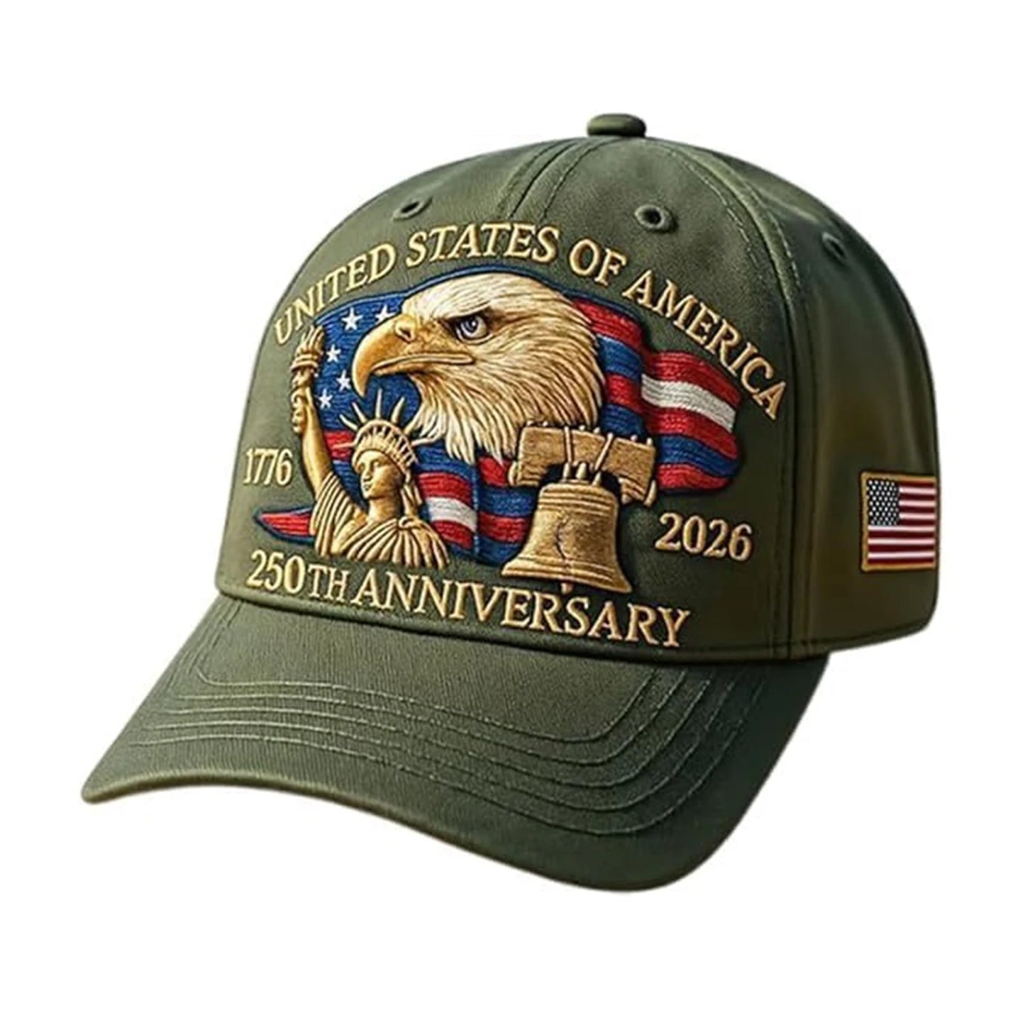 US 250th Anniversary Tribute Hat Adjustable Retro Washed Patriotic Cap Patriotic Baseball Cap for Men & Women