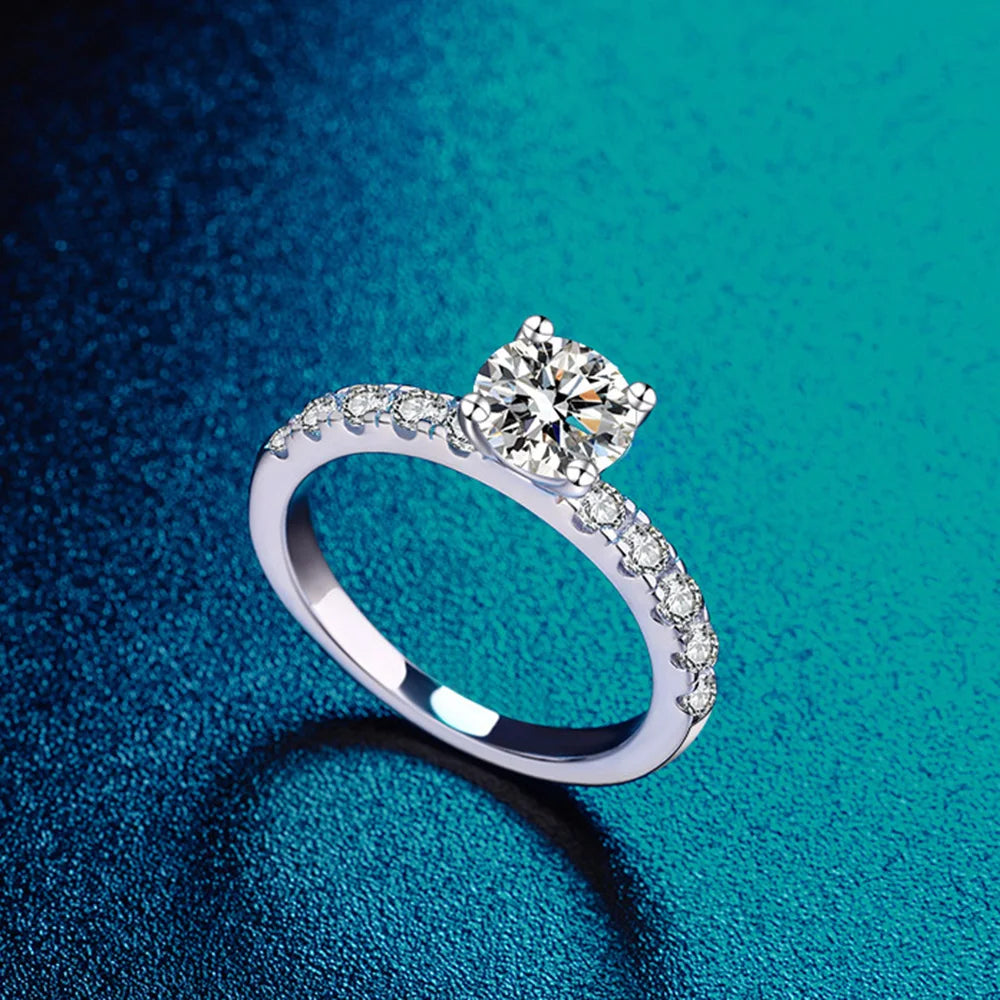 Cbtb Exquisite D Colur 1-3 Carat Moissanite Four Claw Ring for Women Wedding Eternal Jewelry