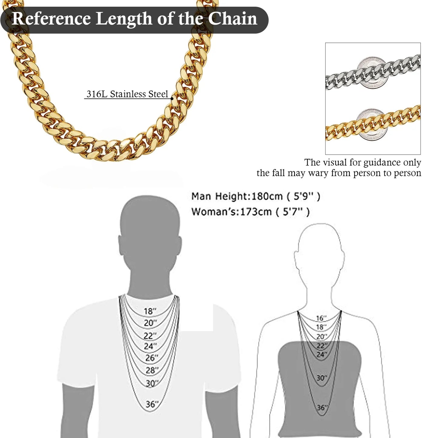 14-22mm Rose Gold  Stainless Steel Cuban Miami Link Chain Iced Out CZ Box Clasp Necklace Fashion Hip Hop Unisex Jewelry (1PC)