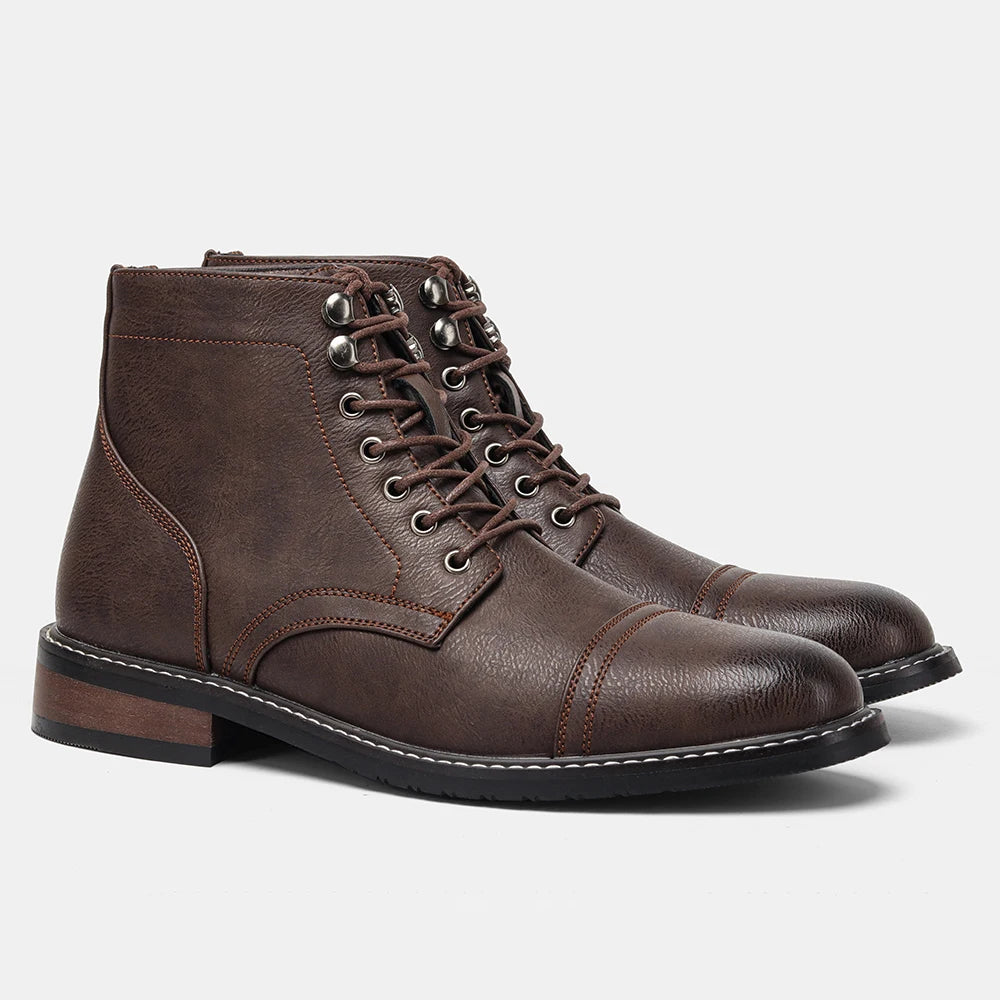 Size 8-13 Retro Men Boots 2026 Fashion Comfortable Spring Leather Boots