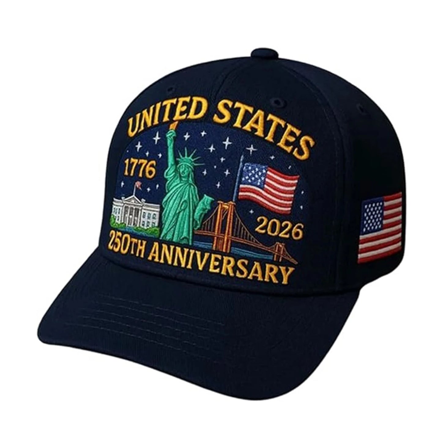 US 250th Anniversary Tribute Hat Adjustable Retro Washed Patriotic Cap Patriotic Baseball Cap for Men & Women