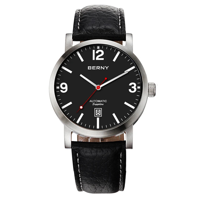 BERNY Watch for Men Mechanical Automatic Watches  Luxury Brand Male Clock Water Resistant Swiss Trackway Men's Wristwatch