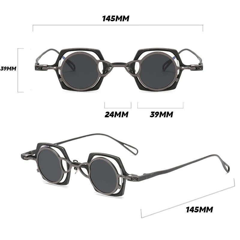 Vintage 2 In 1 Magnet Clip Pure Titanium Eyeglasses Frame Men Square Polarized Glasses Frame Women Designer Luxury Brand Eyewear