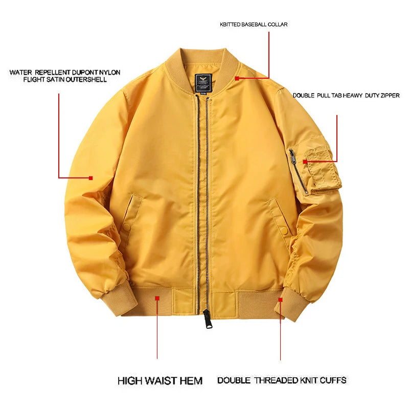 Bomber Jackets And Coat Ropa Men Custom Jacket Hombre Large Size Clothes Jacket Pilot Motorcycle Autumn Winter Coat DIY Logo