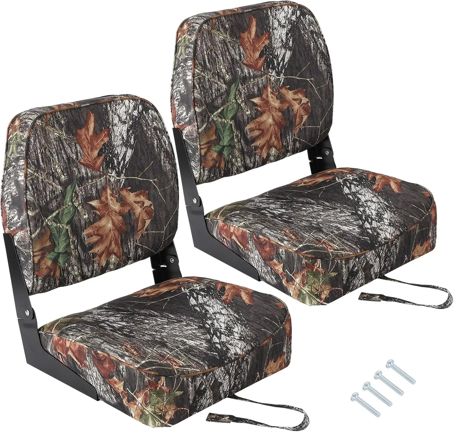 2 Pack Boat Seats Low Back,Boat Seats Stainless Steel Screws Included,Fold-Down Fishing Boat Chair with Thickened Sponge Padding