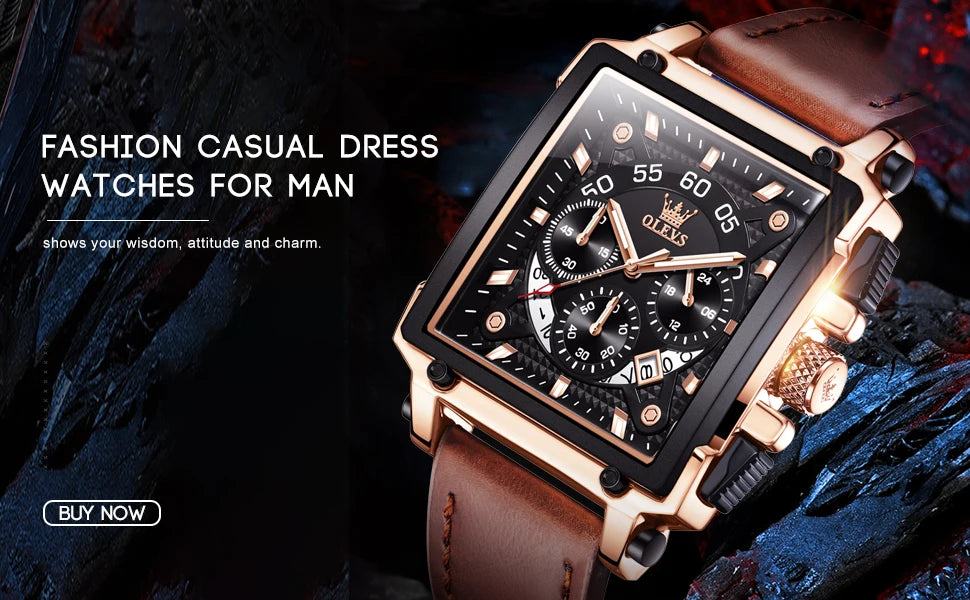 OLEVS Luxury Men Watch Waterproof Square Watch for Men Luminous Top Brand Quartz Wristwatch Fashion watch man luxury original