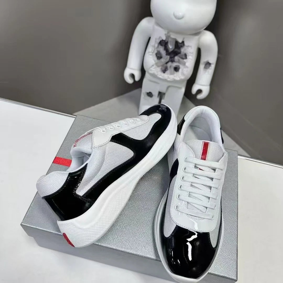 New P-style breathable casual sneakers for summer, high-end men's shoes, fashionable mesh panel shoes, fitness shoes