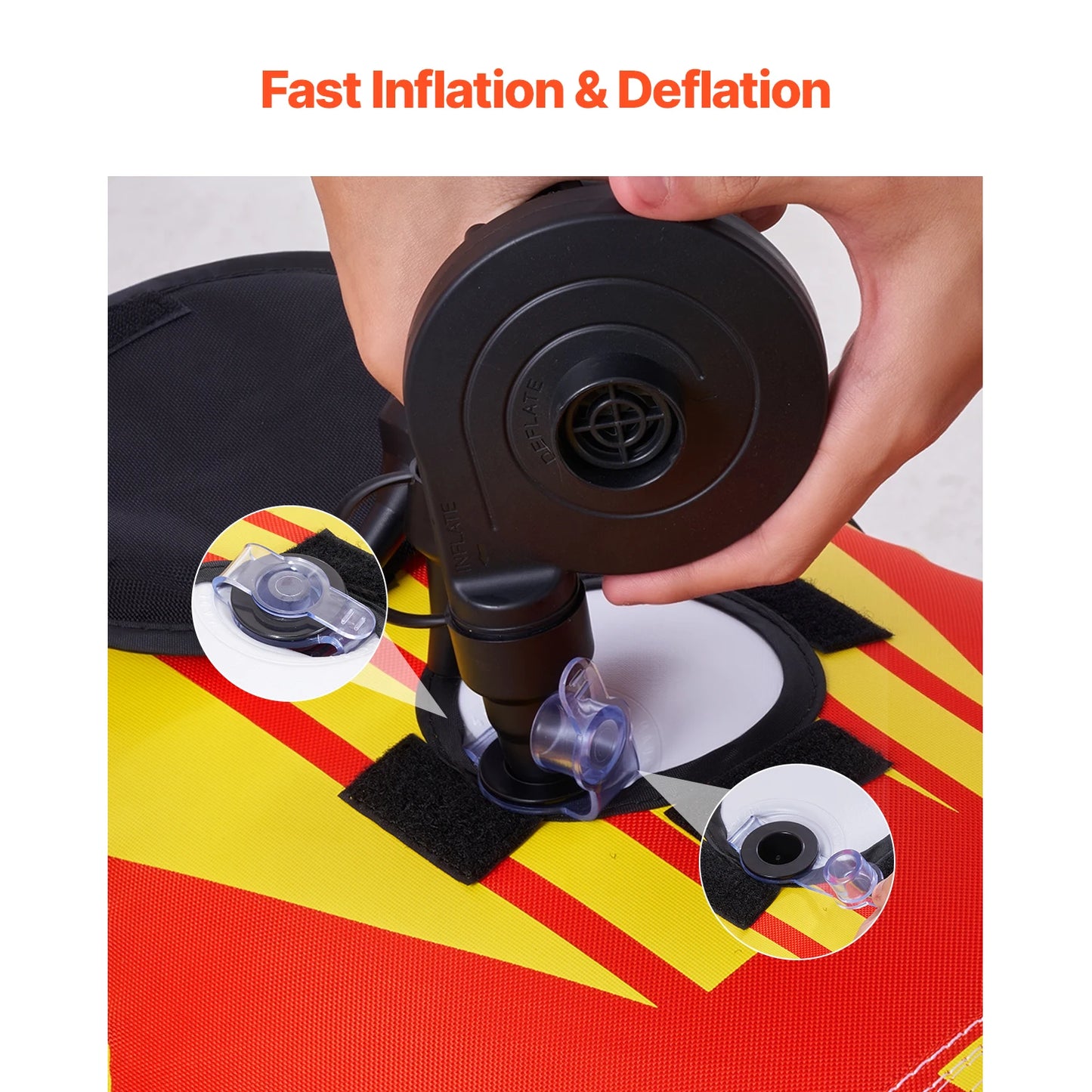 SucceBuy Towable Tubes for Boating 1-3Rider Inflatable Boat Tubes and Towables 510lbs Capacity Hot Dog Water Sport Tube for Boat